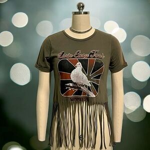 Forever21 Fringe Band Crop Tee